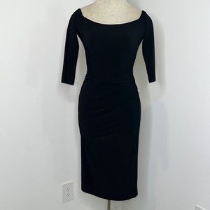 🔹 Norma Kamali Shirred Waist Black Dress